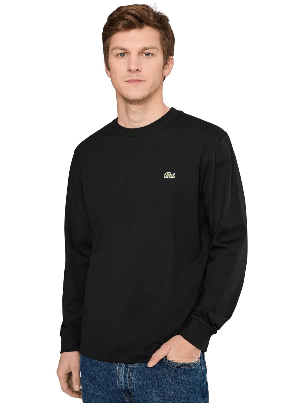 Lacoste Men's Classic Fit Long-Sleeve Cotton Crewneck T-Shirt Medium